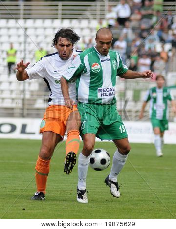 KAPOSVAR ฮังการี - 29 สิงหาคม: ปีเตอร์ Lipcsei (L) และจูเนียร์ Pereira ในประเทศฮังการี 