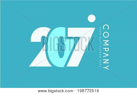 Number 207 Blue White Cyan Logo Icon Design