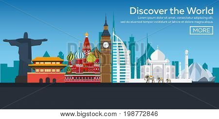 Flat Vector Web Banners On The Theme Of Travel By Airplane, Vacation, Adventure. Flight In The Strat