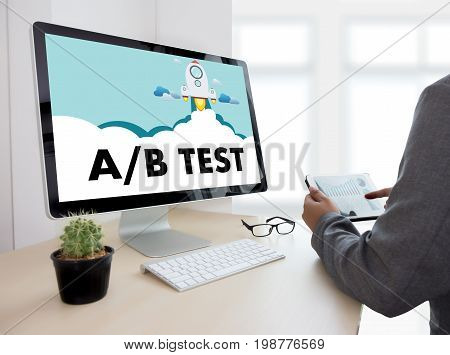 A/b Test Start And  A-b Comparison. Split Testing