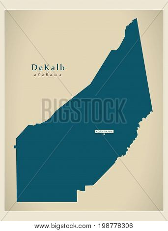 Modern Map - Dekalb Alabama County Usa Illustration
