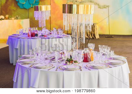 Serving A Wedding Dinner. Catering Concept