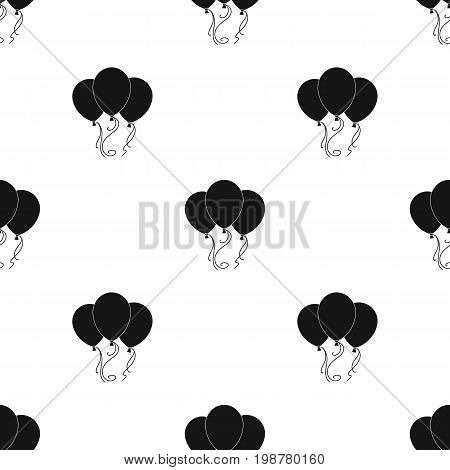 Blue pink and yellow balloons for children. Children's toys in the amusement park.Amusement park single icon in black style vector symbol stock web illustration.
