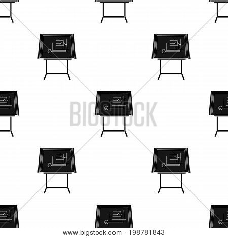 Drawing board icon in black design isolated on white background. Architect symbol stock vector illustration.