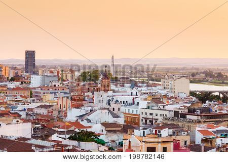 the old part of the Town Badajoz Extremadura Spain Europe