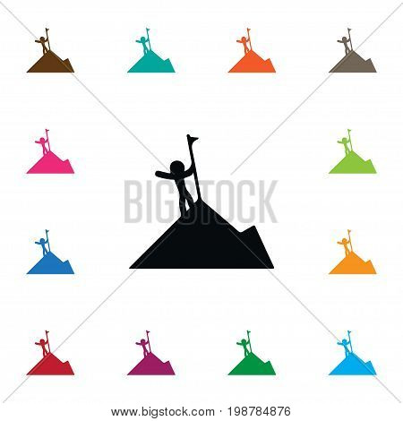 Hiking Vector Element Can Be Used For Winner, Hiking, Flag Design Concept.  Isolated Winner Icon.