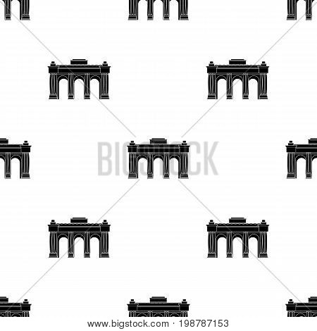 The Belgian arch monument.The dark Belgian wolf. Belgium single icon in black style vector symbol stock web illustration.