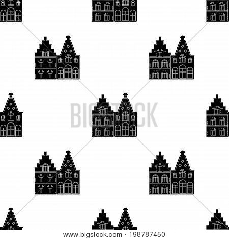 Housing in Belgium.The dark Belgian wolf. Belgium single icon in black style vector symbol stock web illustration.