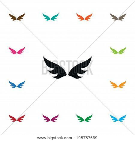 Insignia Vector Element Can Be Used For Freedom, Angel, Wings Design Concept.  Isolated Angel Icon.