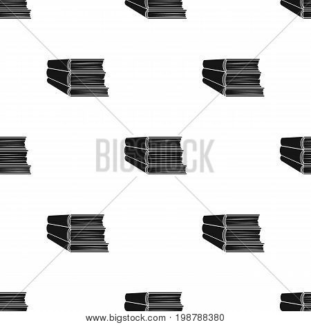 Stack of books icon in black design isolated on white background. Books symbol stock vector illustration.