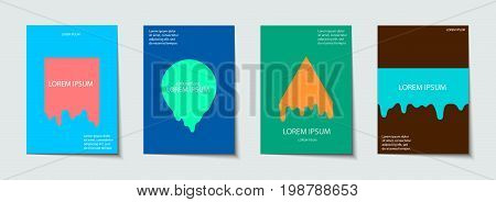 Trendy Template Set With Futuristic Modern Neon Shapes For Poster, Cover, Card, Broshure, Banner.