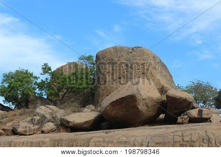 Group of monolithic rocks from ancient times India