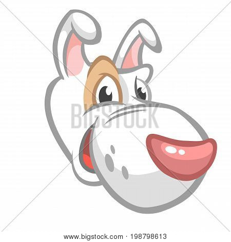 Cartoon bull terrier dog. Vector dog icon