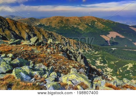 View of the mountain landscape of the Low Tatras-Slovakia