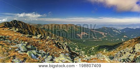 View of the mountain landscape of the Low Tatras-Slovakia