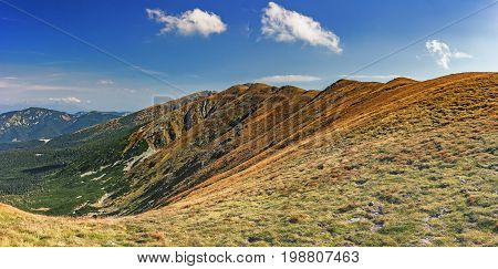View of the mountain landscape of the Low Tatras-Slovakia