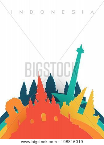 Travel Indonesia 3D Paper Cut World Landmarks
