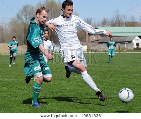 KAPOSVAR, Hongrie - 27 mars : Pantics (L) et Joris (R) en action à la Cham National Hongrois