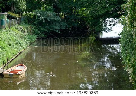 the small village of ditzum at the river ems