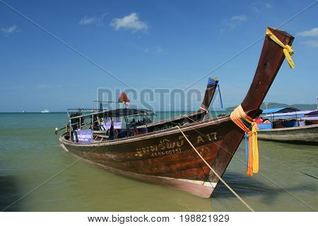 Longtail Ship At Ao Nang Beach.