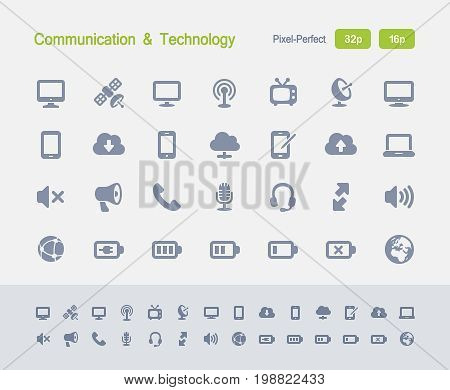 Communication & Technology - Granite Icons

A set of 28 professional, pixel-perfect vector icons designed on a 32x32 pixel grid and redesigned on a 16x16 pixel grid for very small sizes.
