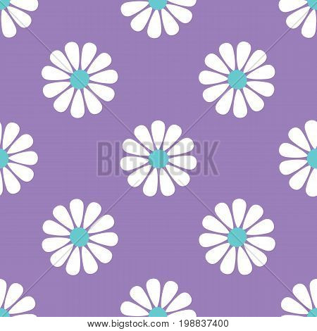 Daisy seamless pattern. Flowers pattern. Vector stock.