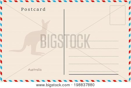 Vintage postcard. Vector design. Сountries of the world. Australia