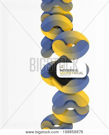 Abstract color geometric round shapes on white - elements with shadow, colorful composition