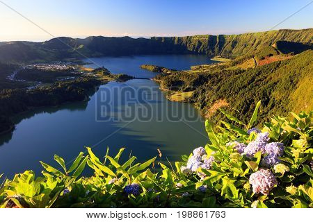 Sete Cidades landscape, Sao Miguel Island, Azores, Europe