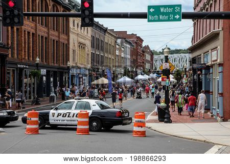 NORWALK-AUGUST 6: SONO Arts Fest in downtown see in Norwalk , CT on August 6, 2017.