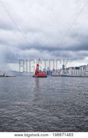 HONG KONG â JULY 17, 2017: Victoria harbour and city in background
