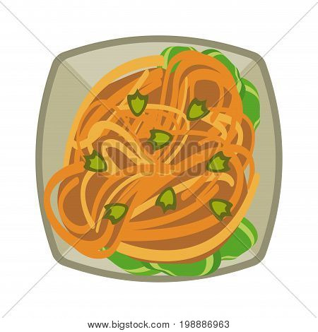 spaguetti or noodles food icon image vector illustration design