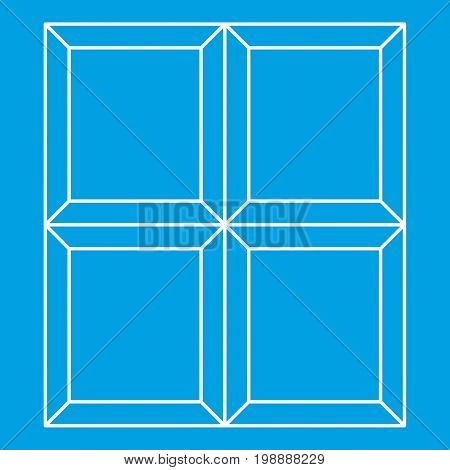 Chocolate bar icon blue outline style isolated vector illustration. Thin line sign