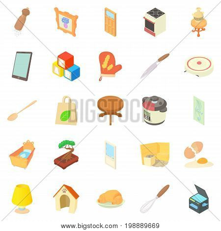 Steading icons set. Cartoon set of 25 steading vector icons for web isolated on white background