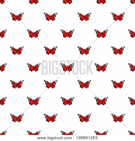 Cethosia biblis butterfly pattern in cartoon style. Seamless pattern vector illustration