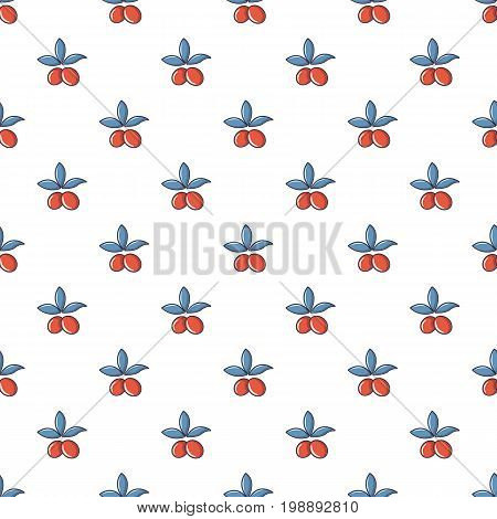 Cranberries pattern in cartoon style. Seamless pattern vector illustration