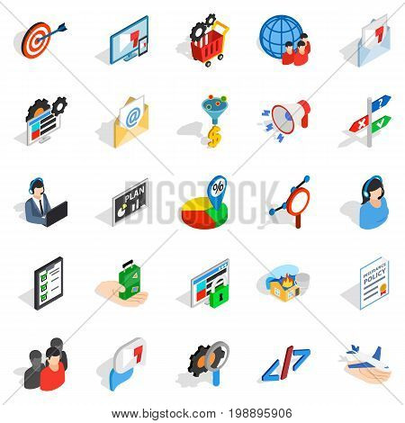 Manpower icons set. Isometric set of 25 manpower vector icons for web isolated on white background