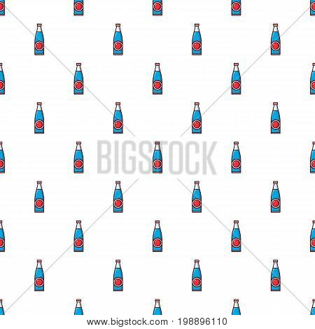Soda bottle pattern in cartoon style. Seamless pattern vector illustration