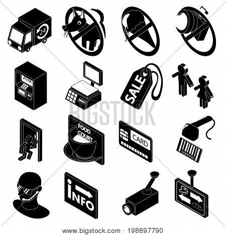 Shop navigation foods icons set. Simple cartoon illustration of 16 shop navigation foods vector icons for web