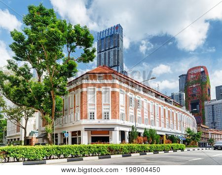 Scenic Colonial Building On Murray Street In Singapore