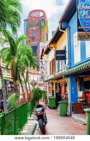 Cozy Street With Colorful Colonial Buildings At Duxton Hill