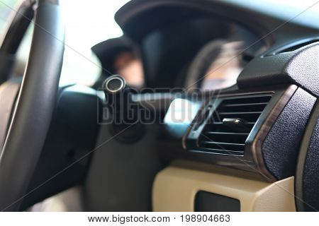 Cool Air Condition In Car, Part Of Luxury Vehicle Interior