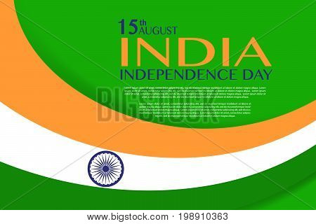 Independence Day of India. 15 th of August. illustration of grungy Indian Flag for Indian Independence Day. vector indian flag made with color strokes in tricolor background illustration