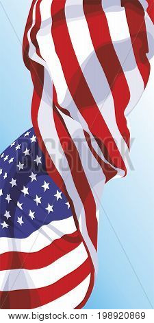 The national flag of the United States of America