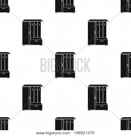 Vestibule wardrobe icon in black style isolated on white background. Furniture and home interior symbol vector illustration.