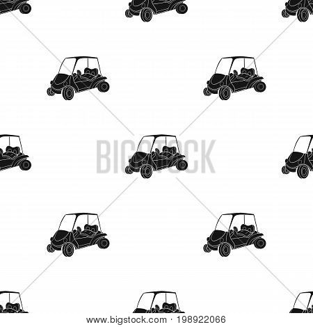 Golf cart icon in black style isolated on white background. Golf club symbol vector illustration.