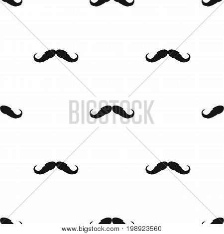 Hipster mustache icon in black design isolated on white background. Hipster style symbol stock vector illustration.