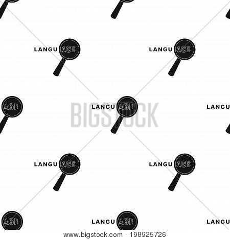 Learning foreign language icon in black design isolated on white background. Interpreter and translator symbol stock vector illustration.