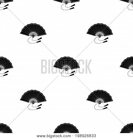 Folding fan icon in black style isolated on white background. Japan symbol vector illustration.