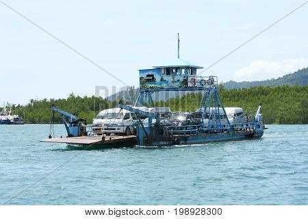 Lanta Ferry Boat Between Krabi And Lanta Island, Krabi.